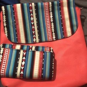 Crossbody coral purse